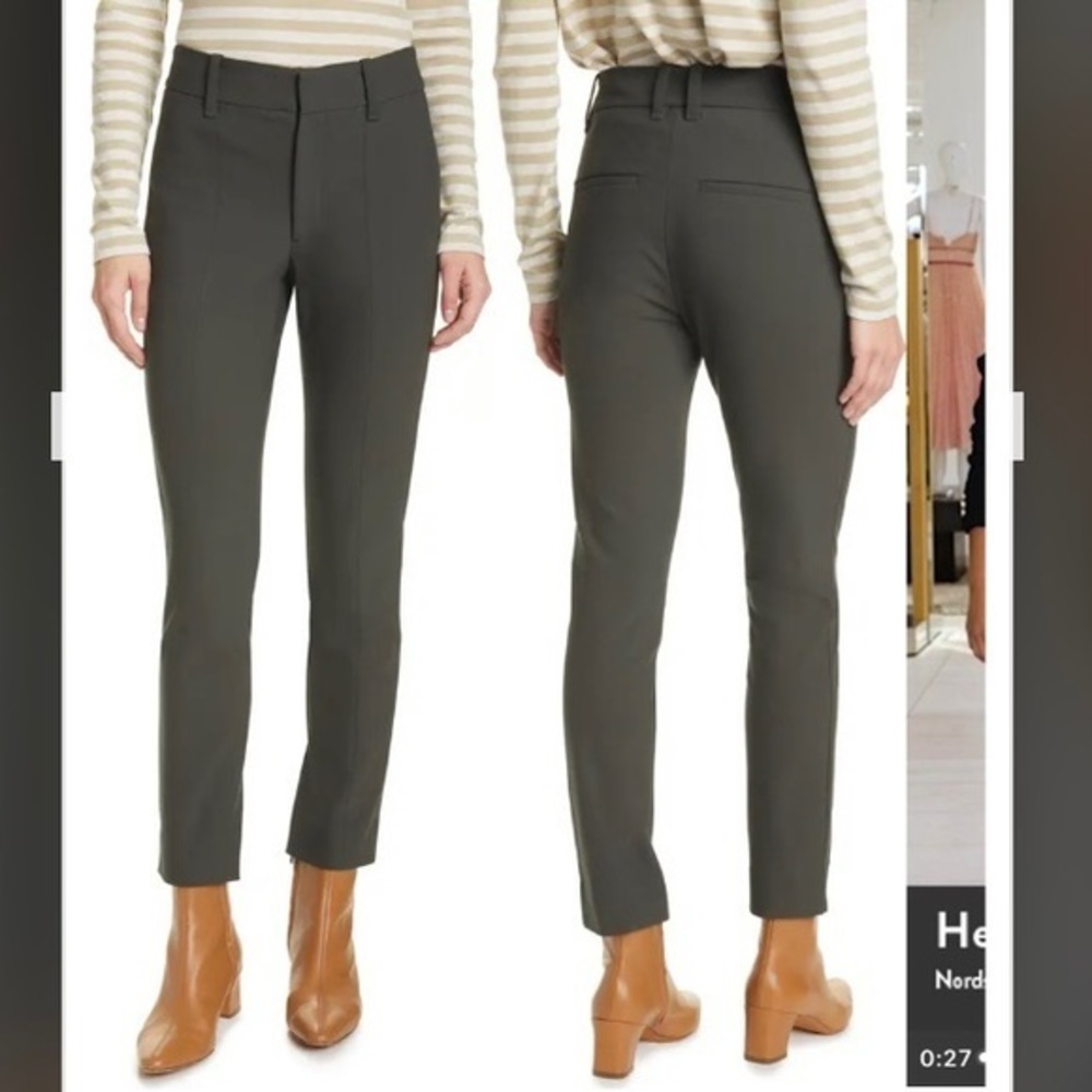 VINCE High Waist Cigarette Pants in Antique Olive Size 2